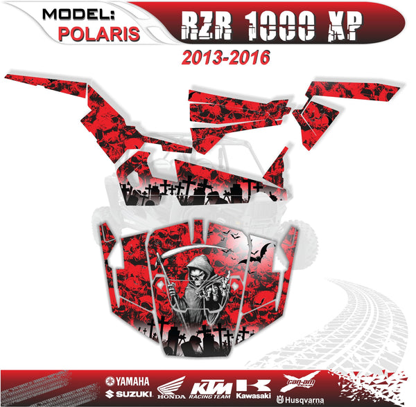 Graphics Kits Decals Stickers Reaper Blue 4 Polaris RZR 1000 XP 1000XP 13-16