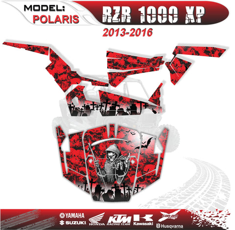 Graphics Kits Decals Stickers Reaper Red  4 Polaris RZR 1000 XP 1000XP 13-16
