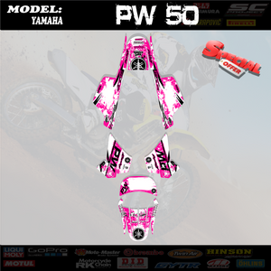 DECAL 101-PSP GRAPHICS KIT DECAL STICKERS PaintStain Pink 4  Yamaha PW50 1990-2021 PW-50 PW 50