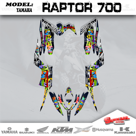 Graphics Kits 3M Decals Stickers 4 Yamaha Raptor 700 2013-2019