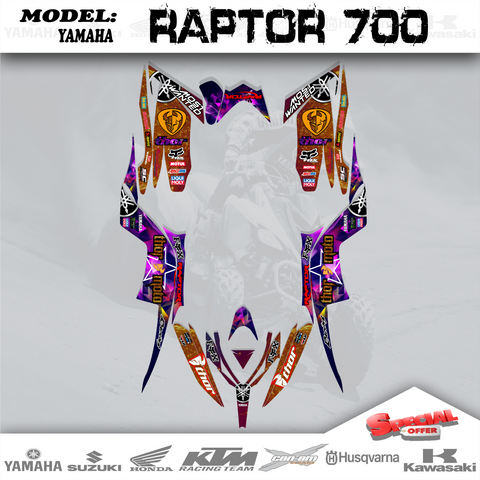 Graphics Kits 3M Decals Stickers 4 Yamaha Raptor 700 2013-2019 Nice
