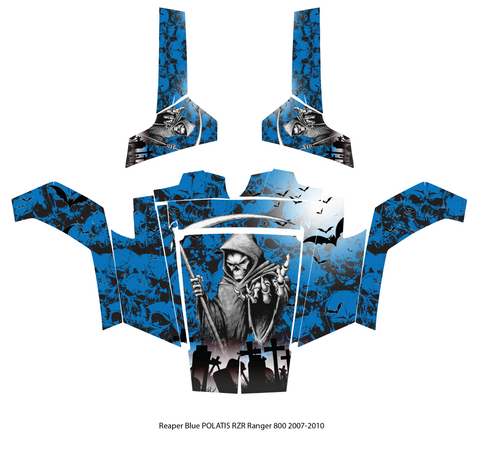 Graphics Kits Decals Stickers REAPER BLUE 4 Polaris Ranger RZR 570 800 900 07-10