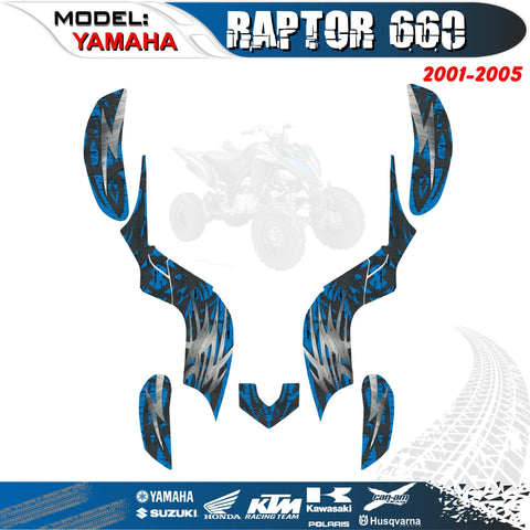 ATV Graphic  Kits Decal Decals Stickers Kit For Yamaha Raptor 660 660R 2001-2005