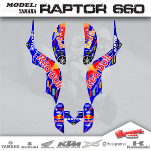 ATV Graphic Kits Decals Stickers Kit Racing Team 4 Yamaha Raptor 660 2001-2005