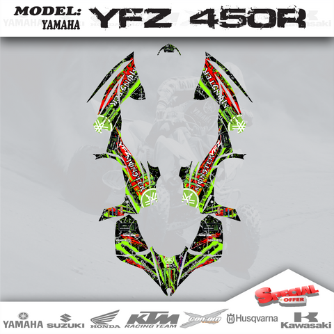 Graphic Decals  Kit  Sticker ME For Yamaha YFZ 450R  YFZ450R  2014-2018