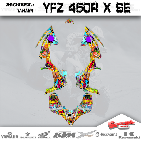 Graphic Decals Kit Sticker Plant Zombie 4 Yamaha YFZ 450R  X SE YFZ450R  2014-18