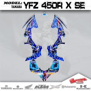 Graphic Decals Kit Sticker Racing Team Blue 4 Yamaha YFZ 450R  YFZ450R  2014-18