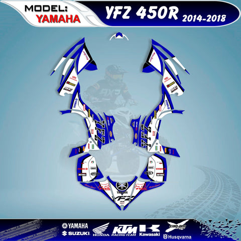 3M Graphic Decals  Kits  Sticker Racing Team 4 Yamaha YFZ 450R YFZ450R 2014-2018