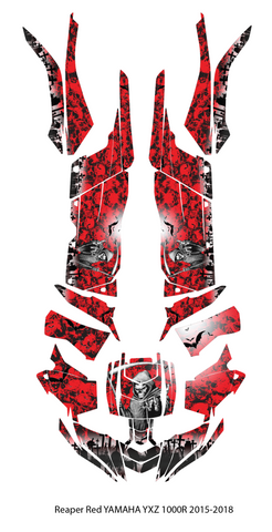 3M Graphic Decals  Kit  Sticker REAPER RED 4 Yamaha YXZ 1000R  YXZ1000R 2015-18