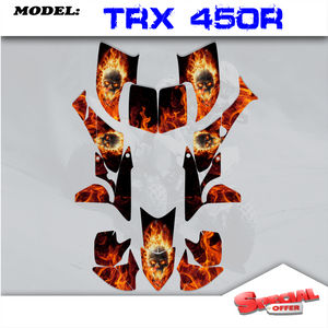 ATV Graphics Kits Decals Stickers Flame Red 4 Honda TRX 450R  2005-2008