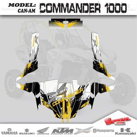 3M UTV Graphics Kits Decals Stickers CS For Can Am Commander 1000 2011-2016