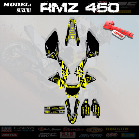 Graphics Kits  Decal Decals Stickers  4 Suzuki RMZ450 RMZ 450 2008-2017