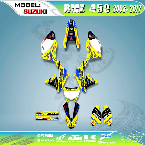 Graphics Kits  Decal Decals Stickers Race Team 4 Suzuki RMZ450 RMZ 450 2008-2017