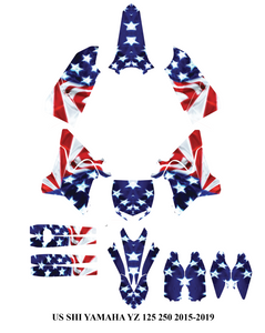 Graphics Kits  Decal Decals Stickers US SHI FLAG For Yamaha YZ125-250 2015-2019