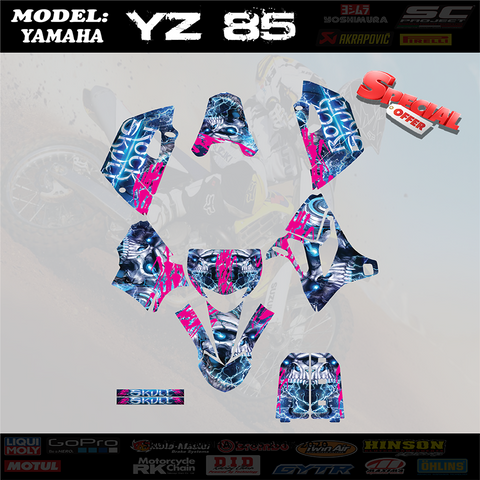 Graphics Kits  Decal Decals Stickers Skull For Yamaha YZ85 YZ 85 2015-2020