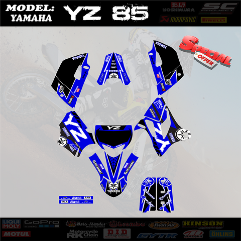 Graphics Kits  Decal Decals Stickers Blue For Yamaha YZ85 YZ 85 2015-2018