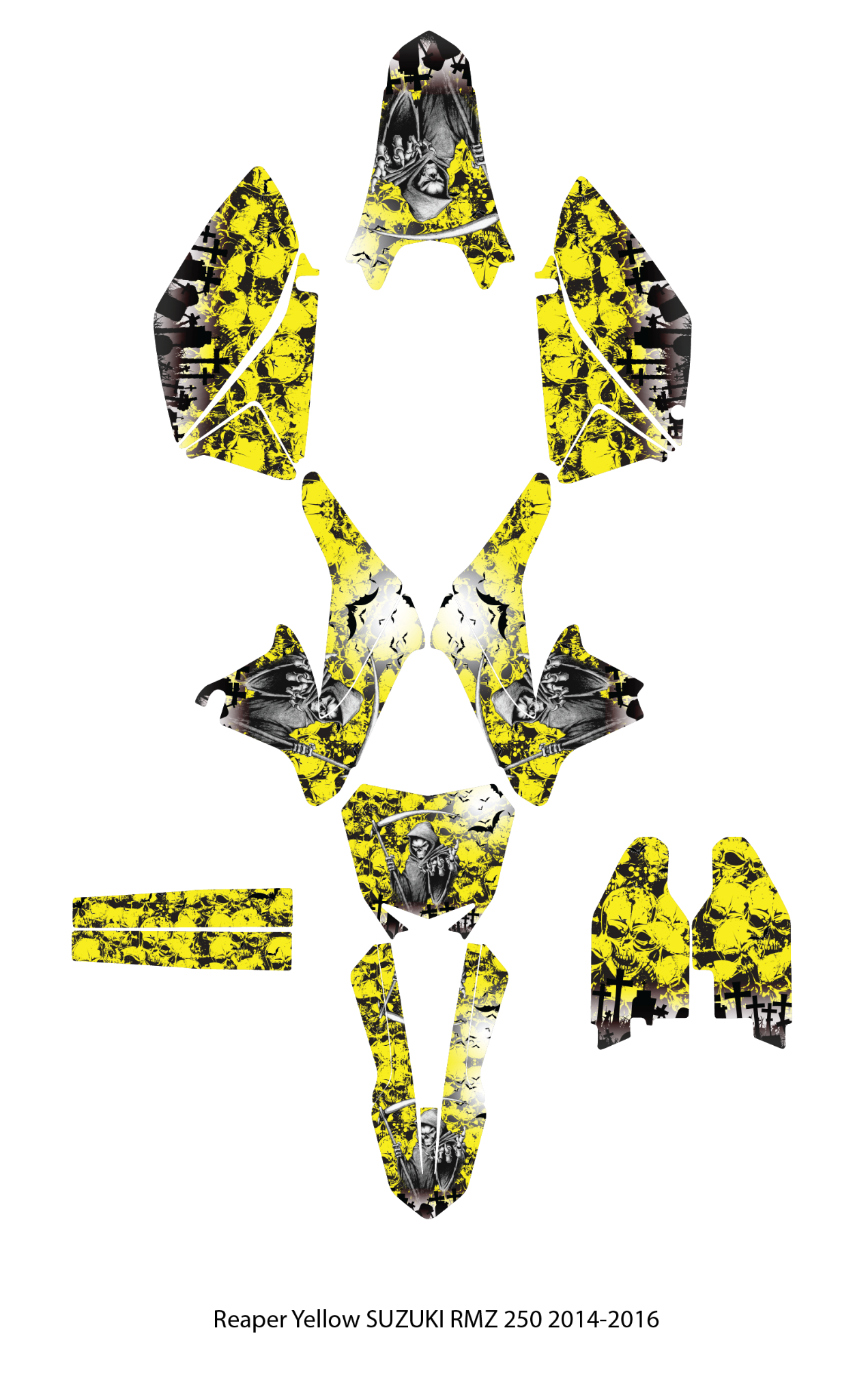 REAPRE YELLOW Graphics Kits  Decals Stickers 4 Suzuki RMZ250 RMZ 250 2010 -2018