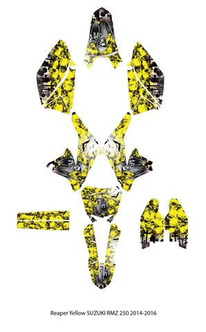 REAPRE YELLOW Graphics Kits  Decals Stickers 4 Suzuki RMZ250 RMZ 250 2010 -2018