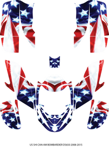 ATV Graphics Kits Decal Decals Stickers FLAG 4 Can Am Bombardier DS650 2008-2015