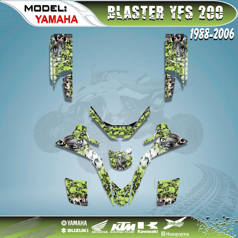 Graphics Kits Decals Stickers Reaper Green 4 YAMAHA BLASTER YFS 200 1988-2006