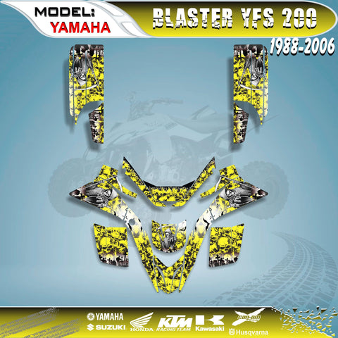 Graphics Kits Decals Stickers Reaper Yellow 4 YAMAHA BLASTER YFS 200 1988-2006