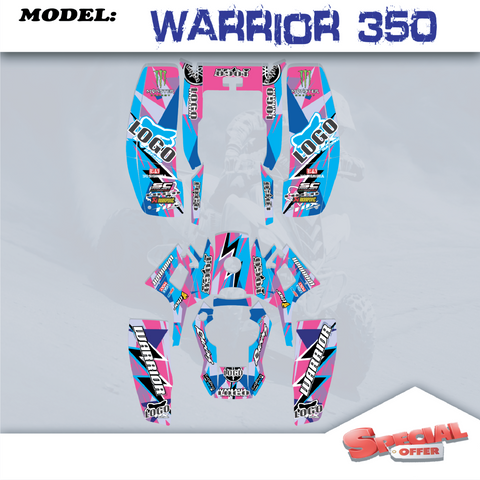 3M Graphics Kits Decals Stickers Racing Bline Pink 4 YAMAHA WARRIOR 350 ALL YEAR