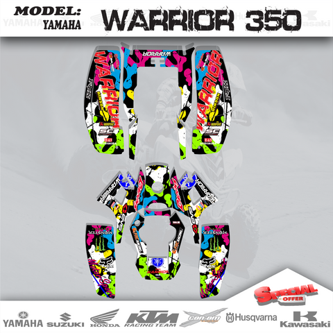 ATV Graphics Kits Decals Stickers Camo Paint 4 YAMAHA WARRIOR 350  ALL YEAR