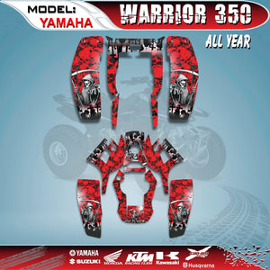 Graphics Kits Decals Stickers Reaper Red 4 YAMAHA WARRIOR 350 ALL YEAR