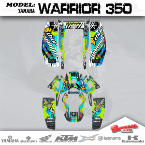 ATV Graphics Kits Decals Stickers  T Cyan 4 YAMAHA WARRIOR 350 Yfm350 ALL YEAR