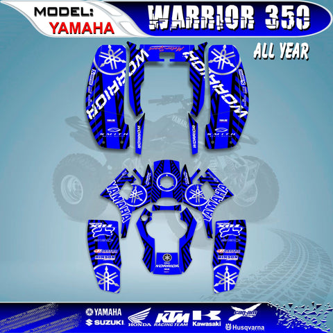 3M Graphics Kits Decals Stickers Racing Team Blue 4 YAMAHA WARRIOR 350 ALL YEAR