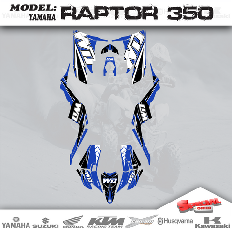 Graphics Kits Decals Stickers WD  4 YAMAHA RAPTOR 350 2004-2014