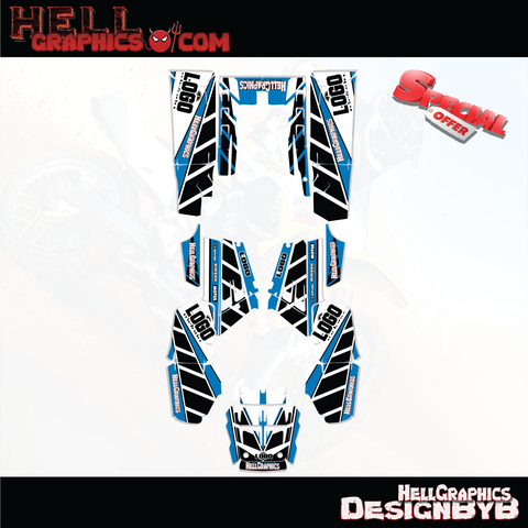 Graphics Kits Decals Stickers BLine Blue  4 YAMAHA BANSHEE 350 1987-2005