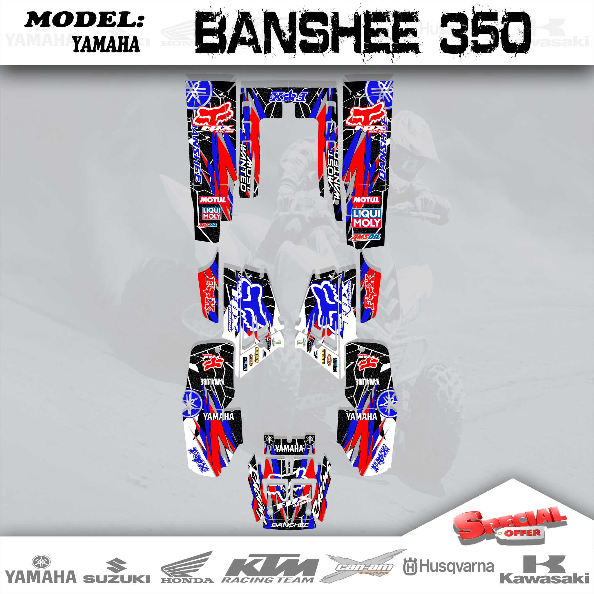 Graphics Kits Decals Stickers NICE 4 YAMAHA BANSHEE 350 1987-2005