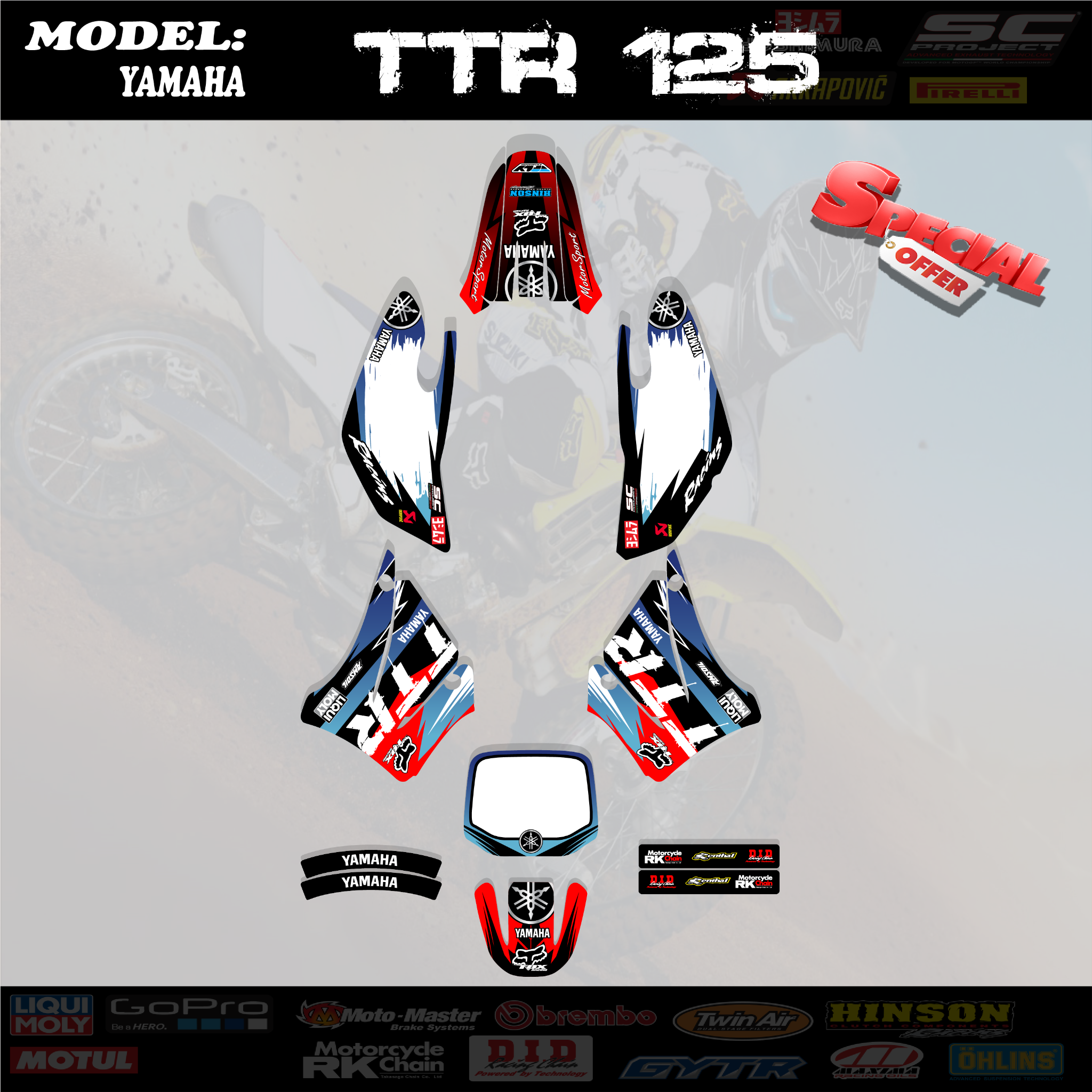 Graphics Best Kits Decals Stickers 4 YAMAHA TTR 125 2000-2007