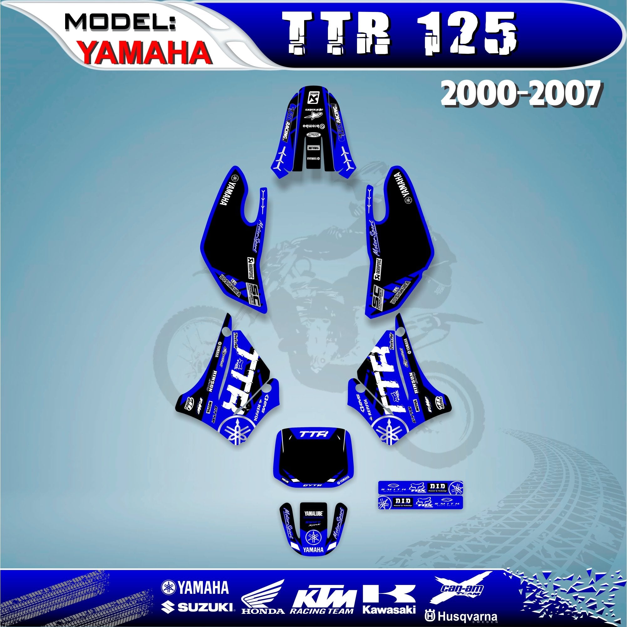 Graphics Kits Decals Stickers Racing Team 4 YAMAHA TTR 125 2000-2007