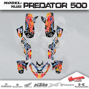 Graphics Kits Decals Stickers Racing Team For POLARIS PREDATOR 500 2003-2007