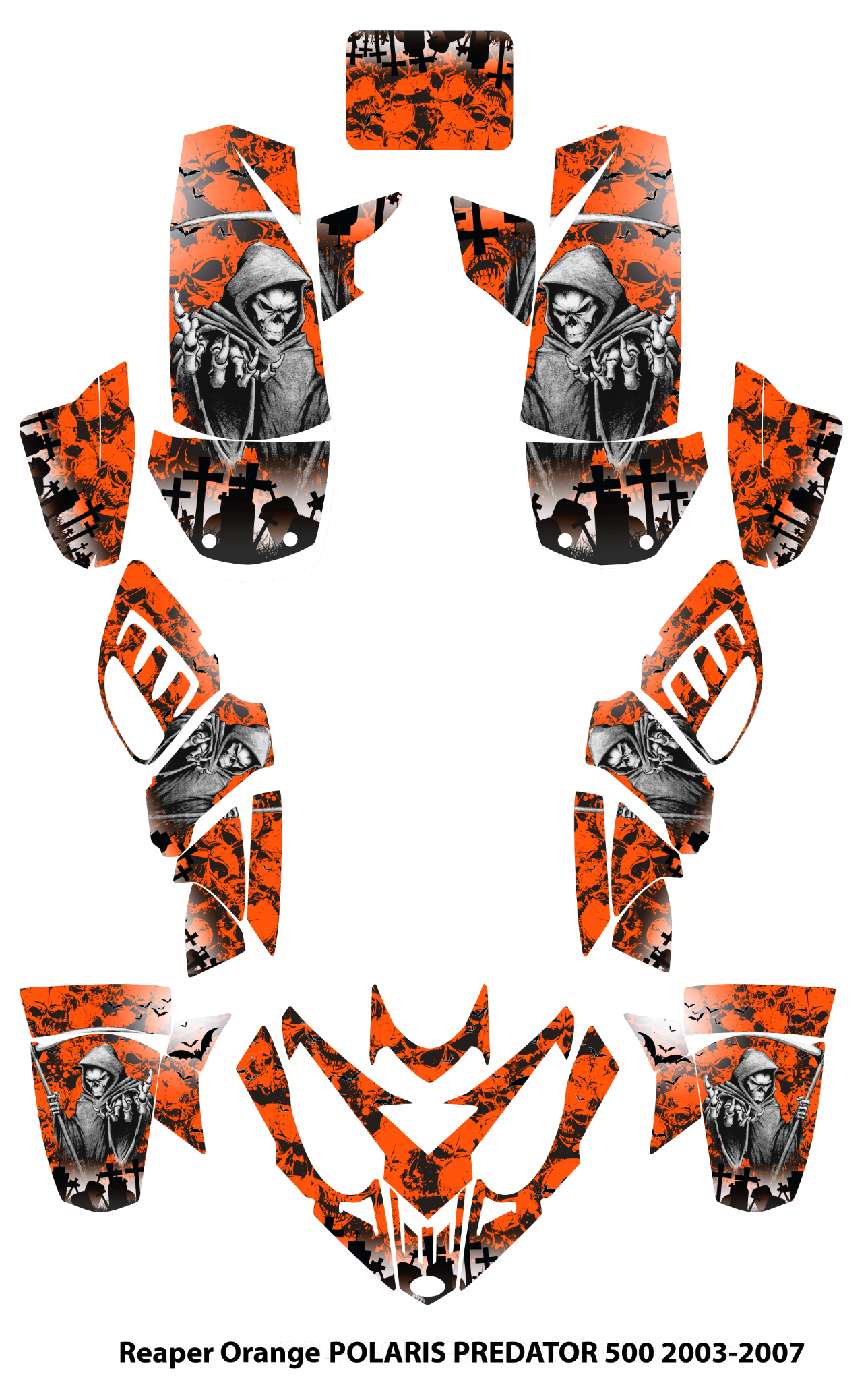 Graphics Kits Decals Stickers Reaper  Orange For POLARIS PREDATOR 500 2003-2007