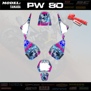 Graphics Kit Decals Stickers Skull For YAMAHA PW 80 PW80 1983-2020