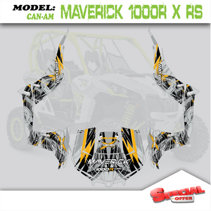 Graphics Kit Decals Stickers BLinee Gray Fits CAN AM MAVERICK 1000R X RS TURBO