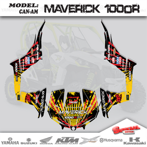 Graphics Kit Decals Stickers PaintStain For CAN AM MAVERICK 1000R X RS TURBO