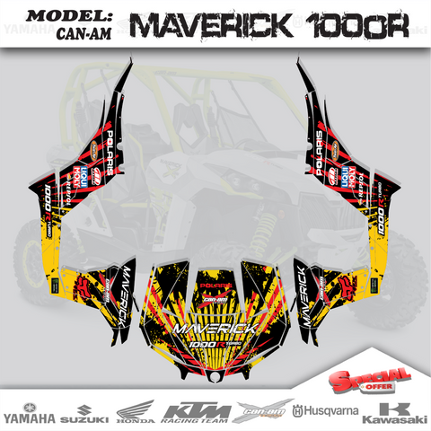 Graphics Kit Decals Stickers PaintStain For CAN AM MAVERICK 1000R X RS TURBO