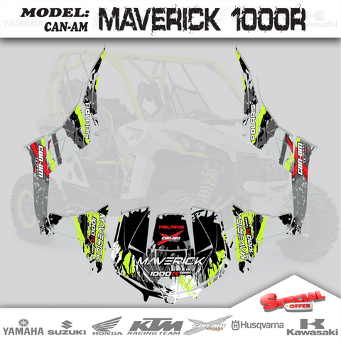 Graphics Kit Decals Stickers Kit 4 CAN AM MAVERICK 1000R X RS TURBO