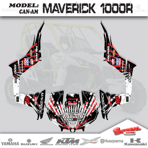 Graphics Kit Decals Stickers Kit 4 CAN AM MAVERICK 1000R X RS TURBO 1000RX RS