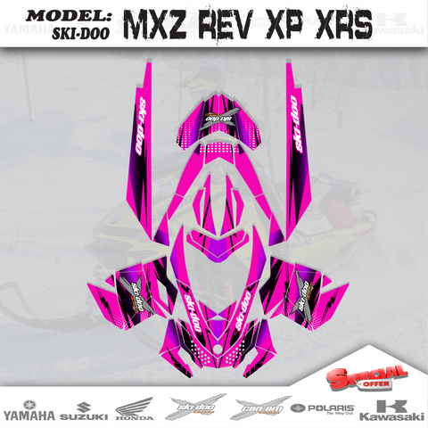 Graphics Kit Decals Stickers Pink 4  SKI-DOO MXZ XRS REV XP 1996-2017