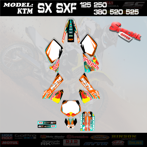 Graphics Kit Decals Stickers  For KTM SX SXF 125 250 380 520 525 2001-2002