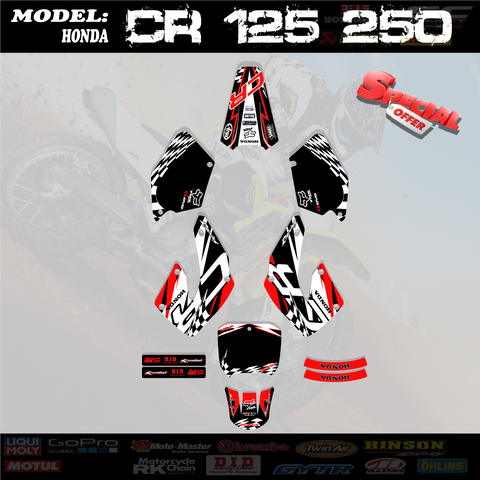 Graphics Kit Decals Stickers  For HONDA CR 125 CR125 250 2000-2001