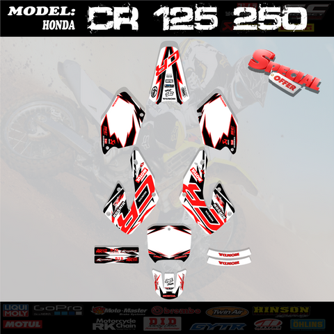 Graphics Kit Decals Stickers Red For HONDA CR 125 250 2000-2001