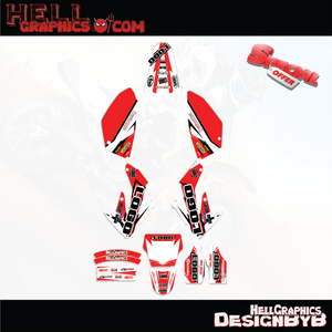 BLine WhiteRed Graphics Kit fits 2004-05 Honda Crf250R CRF 250 250R Shroud Decal