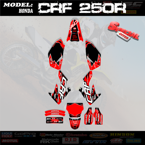 Red & Black Shift Graphics Kit fit 04-05 Honda Crf250R CRF 250 250R Shroud Decal