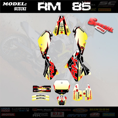 Decals Graphic kit Race Team 4 Suzuki RM85 2005-2021 RM 85 Spear